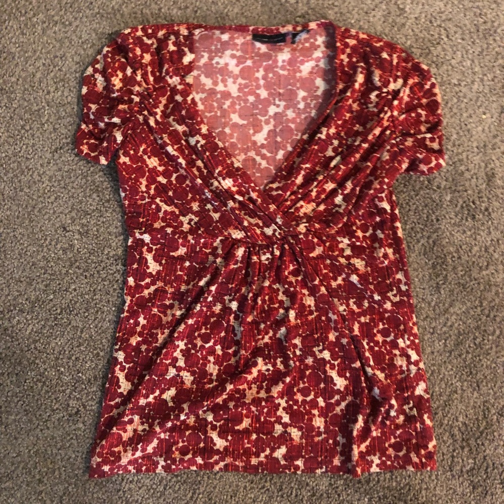 New York & Company Red and Orange Blouse